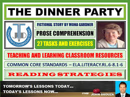 Introduction slide with prompt (interactive for students to identify key vocabulary) The Dinner Party Story Comprehension Tasks And Exercises Teaching Resources
