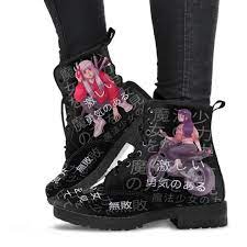 Anime Boots 7 Black Combat Boots Anime Custom Shoes - Etsy