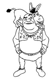 Forms, number, letters, days of the week. Coloring Pages Happy Shrek Donkey Coloring Page