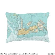 Key West Nautical Chart And Coordinates Pillow Zazzle Com