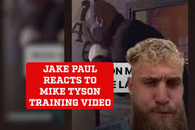 Jake Paul mockingly reacts to Mike Tyson training video