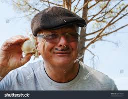 Man Playacting Stereo Typical Frenchman Mustache Stock Photo 569175529