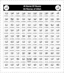 2 download bacaan asmaul husna. 99 Ninety Nine Attributes Names Of Allah Al Asma Ul Husna Royalty Free Cliparts Vectors And Stock Illustration Image 17937528