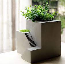 Handmade Concrete Architecture Stairs Decorative Succulent Planter Flower Pot Diy Concrete Planters Office Flowers Concrete Diy
