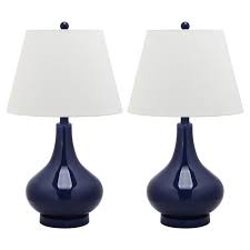 Product titlecresswell lighting blue ceramic table lamp 14.25h Huis Pair Of Small Navy Dark Blue Ceramic Table Lamps Lights Bedside Bedroom Mains Luxclusif Com