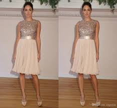 Sequin Bodice Bling Bridesmaid Dresses Jewel Neck Chiffon Short Maid Of Honor Gowns F Sequin Bridesmaid Dresses Bling Bridesmaid Dress Cheap Bridesmaid Dresses