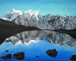 Mountains Landscape Acrylic Painting Painting By Natalja Picugina