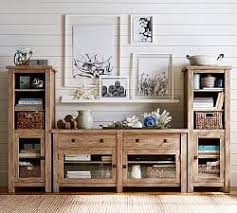 Media Furniture Pottery Barn I Love The Stain Color Idea For Tv Stand And The Matching Coffee Table Side Tables Home Decor Furniture Home Office Furniture