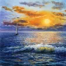 Only 1 available and it's in 5 people's carts. Acrylic Sunset Wave Painting Painting Inspired