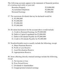 Retained earnings may also be referred to as unappropriated profit, earnings surplus or accumulated earnings. Solved The Following Accounts Appear In The Statement Of Chegg Com