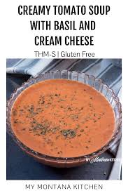 Delicious And Easy To Make Creamy Tomato Soup With Basil And Cream Cheese This Low Carb Comfor Creamy Tomato Soup Recipe Creamy Tomato Soup Cream Soup Recipes