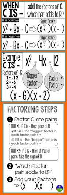 52 best factorization images quadratics algebra factoring polynomials pinterest
