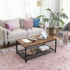 Coffee table with ottomans underneath. Underneath Shelf Coffee Table Coffee Table Vasagle By Songmics
