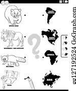 Ausmalbild kontinente / weltkarte ausmalbild : Antilopen Vektorgrafiken Lizenzfrei Gograph