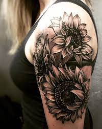 Celebrate The Beauty Of Nature With These Inspirational Sunflower Tattoos Tattoos Sunflower Tattoo Sleeve Sunflower Tattoos Unique Half Sleeve Tattoos