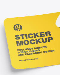 3000 x 2317 px at 200 dpi. Sticker Mockup In Stationery Mockups On Yellow Images Object Mockups