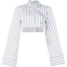 Black And White Long Sleeve Crop Top Off White Cropped Striped Shirt 545 Liked On Polyvore Featuring Tops White Strip White Long Sleeve Shirt Striped Long Sleeve Shirt White Long Sleeve Top