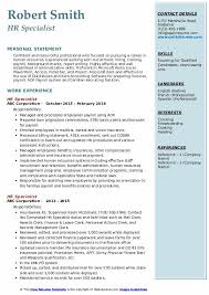 Hr Specialist Resume Samples Qwikresume