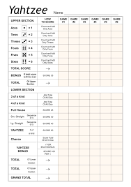 10 best large printable yahtzee score sheets yahtzee score sheets yahtzee dice game rules