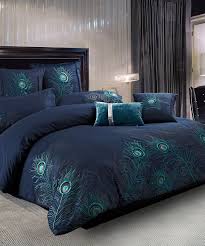 Take A Look At This Navy Blue Jade Peacock Seven Piece Duvet Cover Set Today Home Peacock Bedding Home Decor