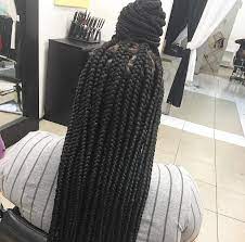 Large Box Braids Waist Length Triangular Parts Large Box Braids Long Box Braids Box Braids Hairstyles