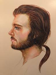 I just started this today , it needs a lot of work. “ Man with a tail “ I'm  enjoying painting his coloring.