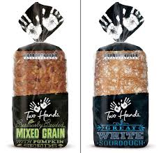 Two Hands Bread Packaging By Shout Design Retail Design Blog Bread Packaging Bakery Packaging Typography Packaging