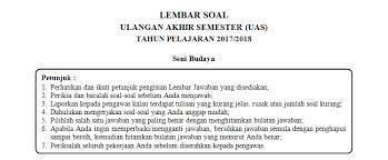 Contoh Soal Seni Budaya Beserta Jawabannya 2 Kumpulan Soal Pelajaran 6