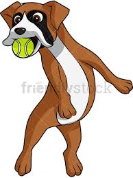  Boxer Dog Catching Tennis Ball Cartoon Vector Clipart Friendlystock Boxer Dogs Dog Clip Art Dog Sketch