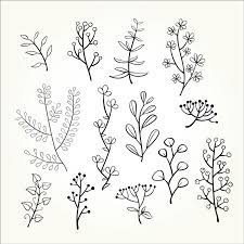 Set Of 50 Doodle Botanical Elements Png Doodle Floral Clipart Svg Doodle Floral Hand Drawn Botanical Clipart Botanical Doodle Set In 2021 Doodle Art Flowers Small Flower Drawings Vine Drawing