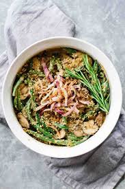 Vegan Green Bean Casserole W Rosemary Garlic Mushrooms Jar Of Lemons Recipe Vegan Green Bean Casserole Vegan Side Dishes Greenbean Casserole Recipe