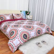 Boho, mandala, feather & gypsy. Bohemian Comforter Sets Queen With 2 Matching Pillow Shams Soft Microfiber 3 Piece Boho Mandala Quilt Set Red Queen Walmart Com Walmart Com