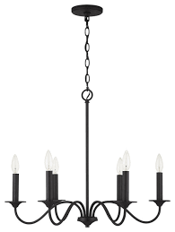 A brilliant precision cut crystal with superior light reflection that. Capital Lighting 437261bi Six Light Chandelier Vincent Black Iron Transitional Chandeliers By Buildcom Houzz