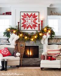 Cozy Ski Lodge Inspired Christmas Tour Christmas Lodge Ski Lodge Christmas Christmas Mantel Decorations