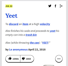 Urban Dictionary Definition Of Yeet Urban Dictionary Dictionary Words Dictionary Definitions