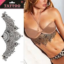 Lotus mandala under breast tattoo. Waterproof Under Breast Temporary Metallic Sternum Tattoo 12 Buy Online In Faroe Islands At Faroe Desertcart Com Productid 125467416