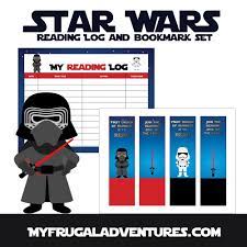 free printable star wars reading log bookmark set my frugal adventures