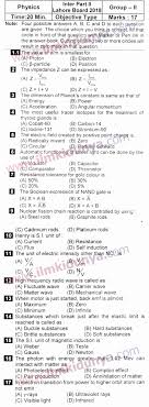 Past Papers Lahore Board 2018 Inter Part 2 Physics Group 2 English Medium Objective Past Papers This Or That Questions Physics