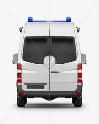 Download Van Ambulance Mockup Back View In Vehicle Mockups On Yellow Images Object Mockups PSD Mockup Templates