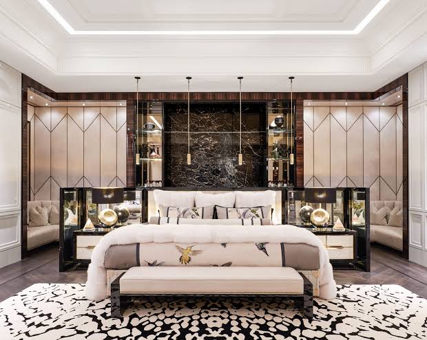 The Grand Vividus luxury suite inside the 3,200 sq ft master bedroom, AI generated