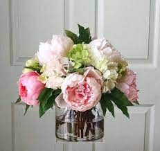 Real Touch Flower Arrangement Large Real Touch Peonies Etsy Flower Arrangements Peony Arrangement Artificial Flower Arrangements