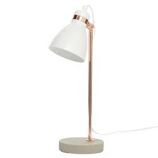 Lampe De Bureau En Metal Et Pied En Beton Hubsch Blanc Lampe De Bureau Bureau Metal Lampes De Table Sans Fil
