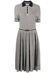 Tory Burch Chainlink Printed Knitted Dress Farfetch