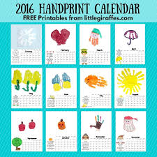 Little Giraffes Keepsake Handprint Calendar Handprint Calendar Kids Calendar Calendar Craft