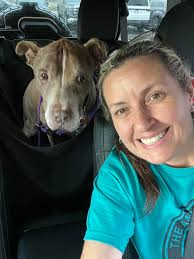 Picked up Huck (formally known as Lonestar from Barc), from The WUWF Rescue  Center to ride with me to pick up my to go order from The 401 in Bellaire!!  Love this