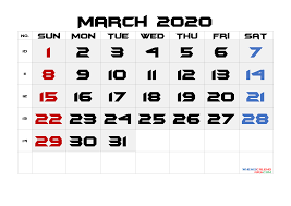 Free printable calendar 2021 uk with week numbers Free Printable March 2020 Calendar With Week Numbers Printable Calendar Template Monthly Calendar Printable Calendar Template