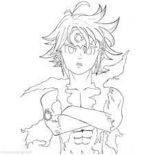 Seven deadly sins coloring pages. Meliodas Majin Coloring Page Anime Coloring Pages