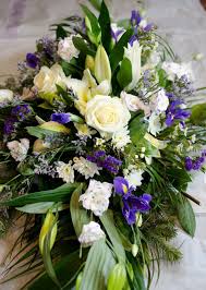 There are a multitude of funeral floral arrangements, meant for certain situations or people to send. Blue White Funeral Spray Patty S Flowers
