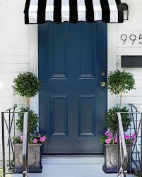Black And White Awning Fabric Welcome Home What A Beautiful Entrance Image From Hunted Interior By Kirsten Jackson I Do Love A Black A Brick Exterior House Front Door Awning Door Awnings