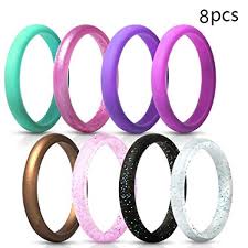 Clan X Silicone Rings For Wedding Couples Rubber Band Thin And Stackable Ring Fits Any Size Fingers